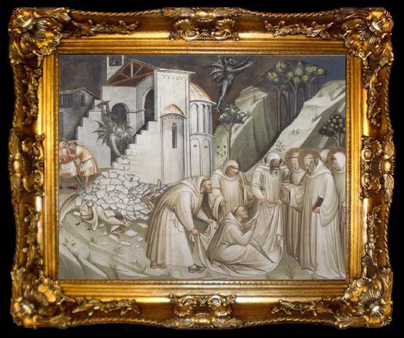 framed  Spinello Aretino St.Benedict Revives a Monk from under the Rubble, ta009-2